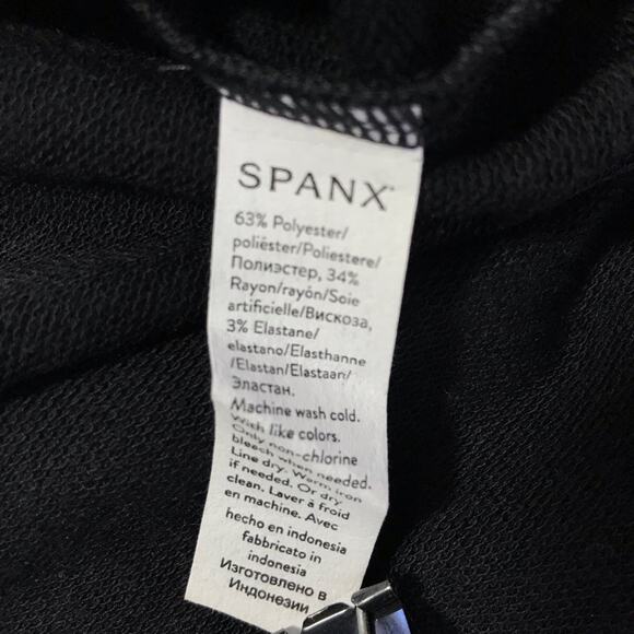 Spanx xs black perfect length crewneck pullover sweatshirt dolman sleeves cozy - Picture 5 of 7